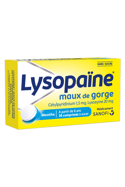 image Lysopaïne Maux de Gorge Cétylpyridinium Lysozyme Sans Sucre (12 produits)